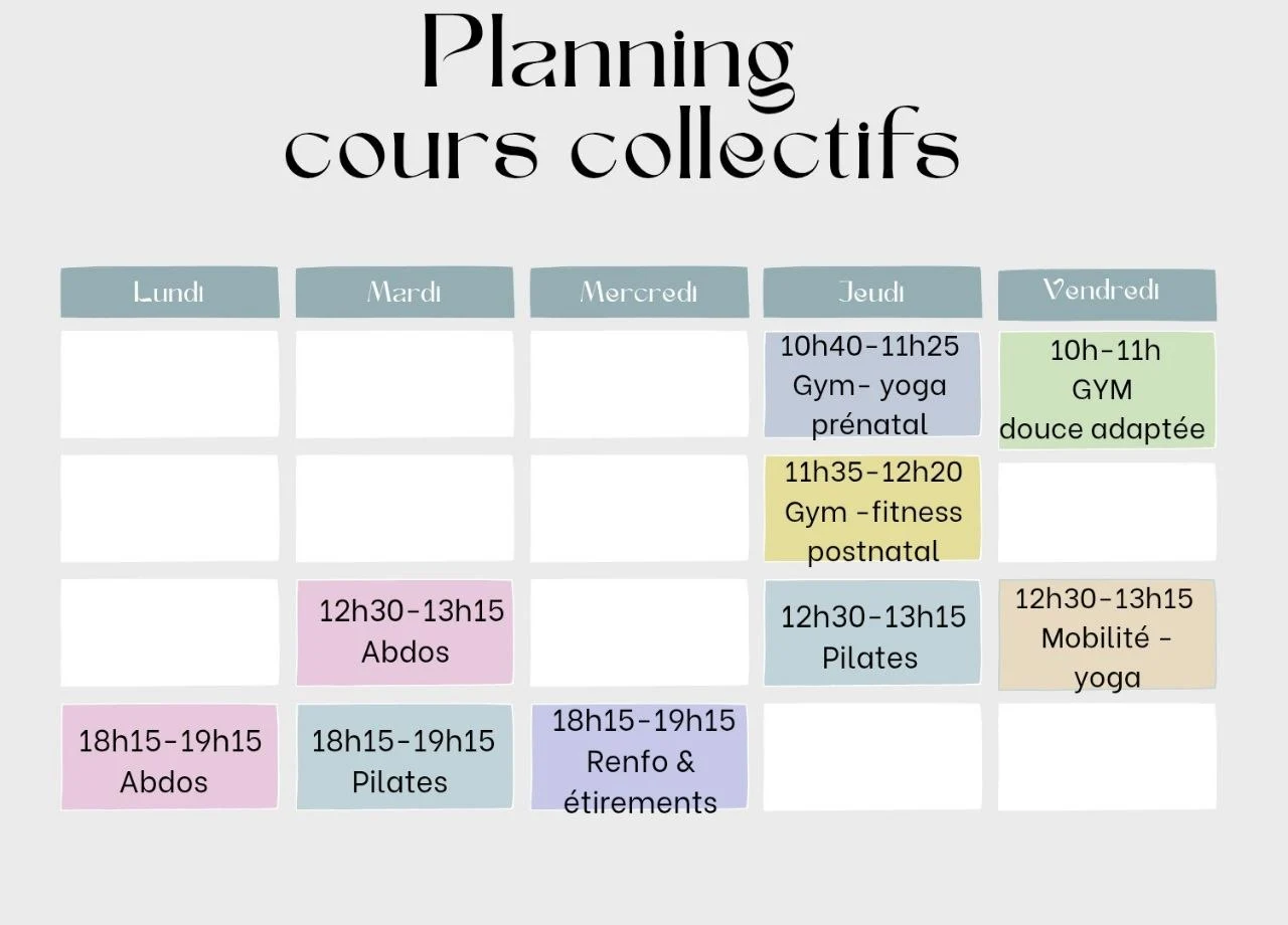 Planning des cours collectifs