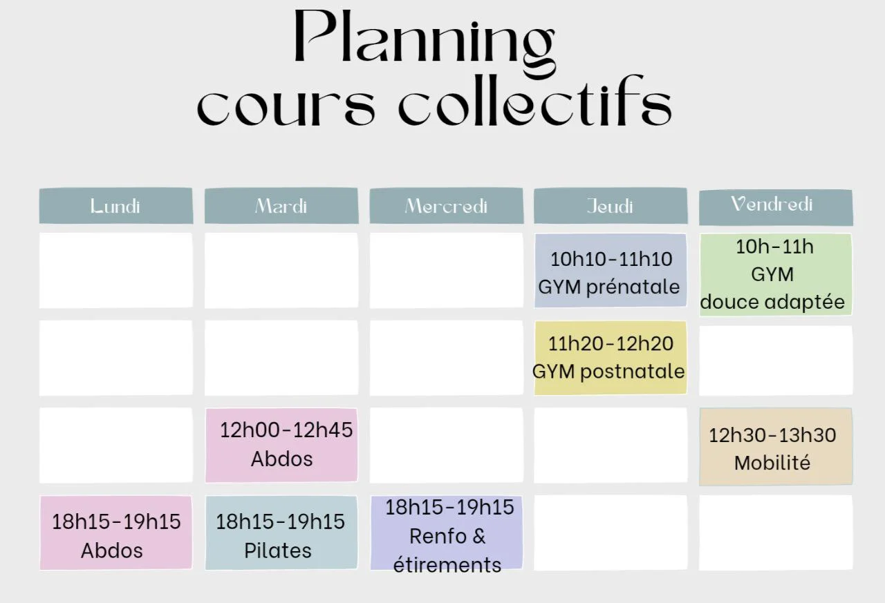 Planning des cours collectifs